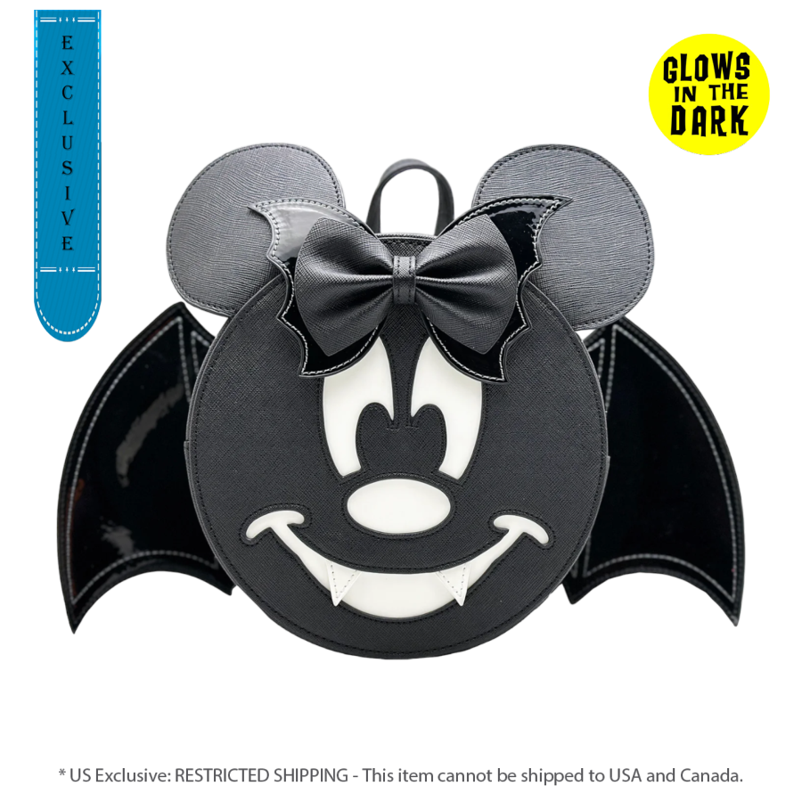 Pop Weasel Image of Disney - Minnie Mouse Bat US Exclusive Convertible Mini Backpack [RS] - Loungefly - Bags, Wallets & Purses - Image - Pop Weasel