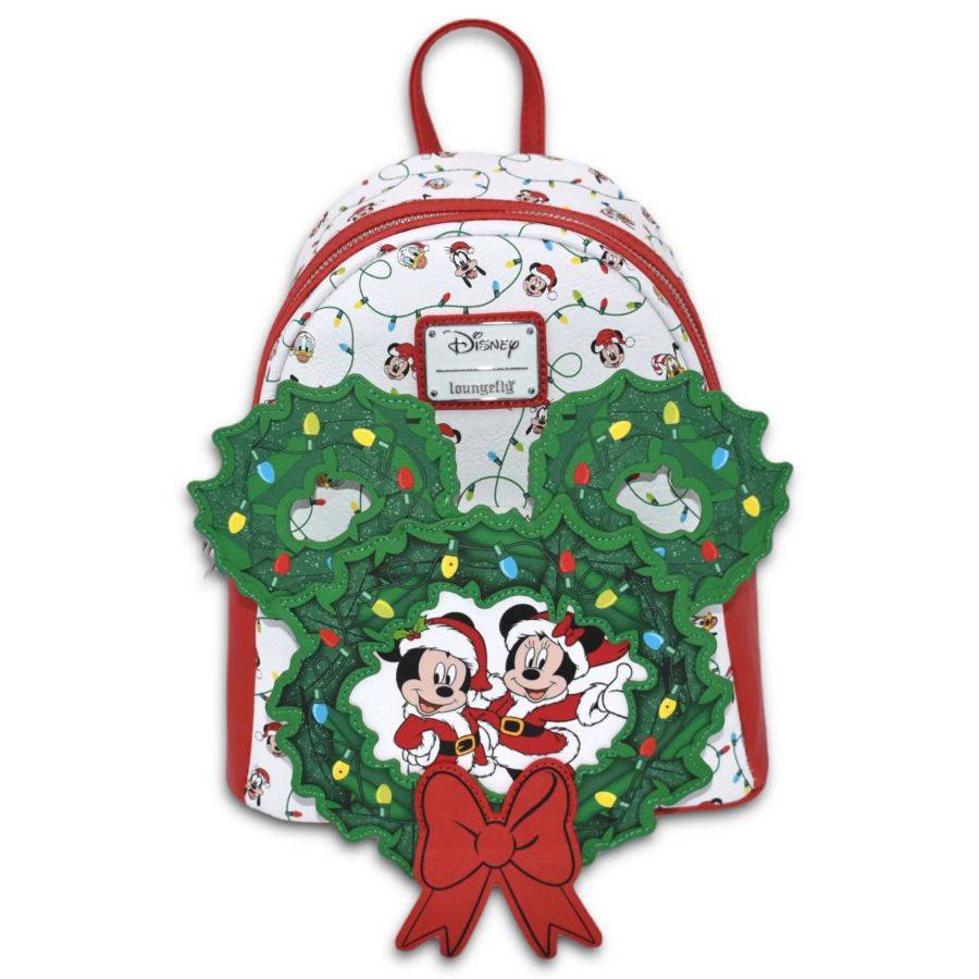 Pop Weasel Image of Disney - Mickey Holiday Wreath US Exclusive Mini Backpack [RS] - Loungefly - Bags, Wallets & Purses - Image - Pop Weasel