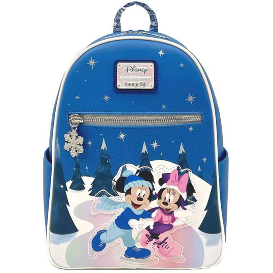 Pop Weasel Image of Disney - Mickey & Minnie Winter Scene US Exclusive Mini Backpack [RS] - Loungefly