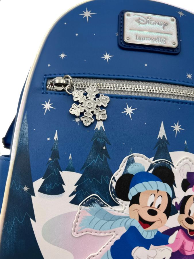 Pop Weasel - Image 3 of Disney - Mickey & Minnie Winter Scene US Exclusive Mini Backpack [RS] - Loungefly - Bags, Wallets & Purses - Image - Pop Weasel