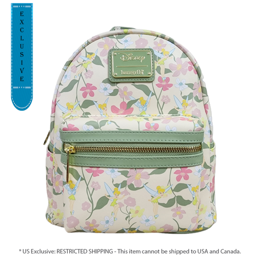 Pop Weasel Image of Disney - Tinkerbell Floral US Exclusive Mini Backpack [RS] - Loungefly