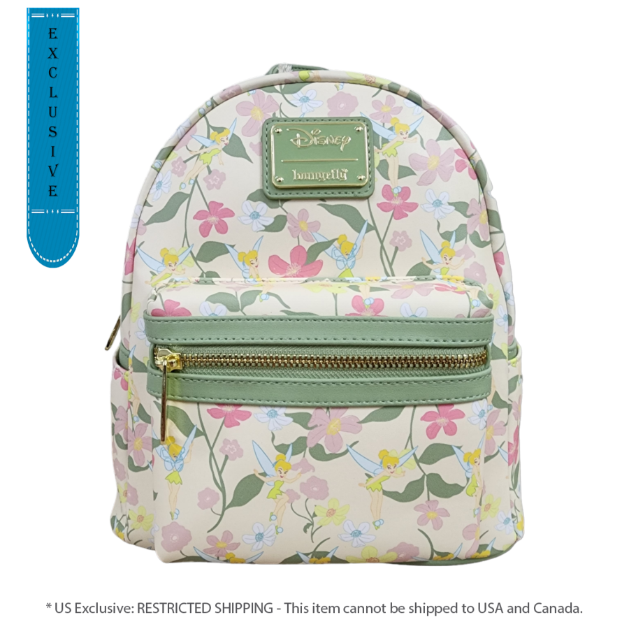 Pop Weasel Image of Disney - Tinkerbell Floral US Exclusive Mini Backpack [RS] - Loungefly - Bags, Wallets & Purses - Image - Pop Weasel