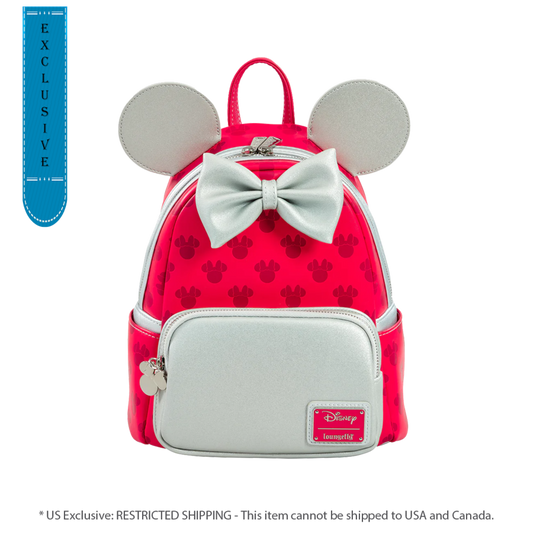 Pop Weasel Image of Disney - Minnie Mouse (Red & Silver) US Exclusive Mini Backpack [RS] - Loungefly