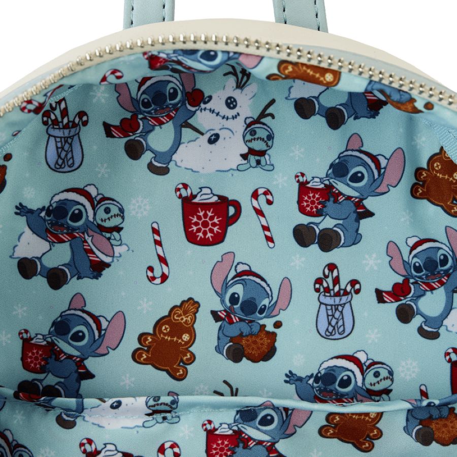 Pop Weasel - Image 5 of Lilo & Stitch - Stitch Holiday Snow Angel Glitter Mini Backpack - Loungefly - Bags, Wallets & Purses - Image - Pop Weasel