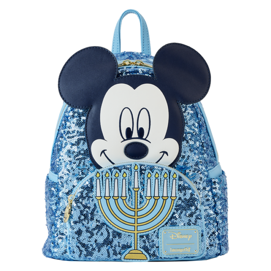 Pop Weasel Image of Disney - Mickey Mouse Hanukkah Sequin Glow Mini Backpack - Loungefly