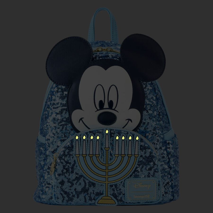 Pop Weasel - Image 2 of Disney - Mickey Mouse Hanukkah Sequin Glow Mini Backpack - Loungefly - Bags, Wallets & Purses - Image - Pop Weasel