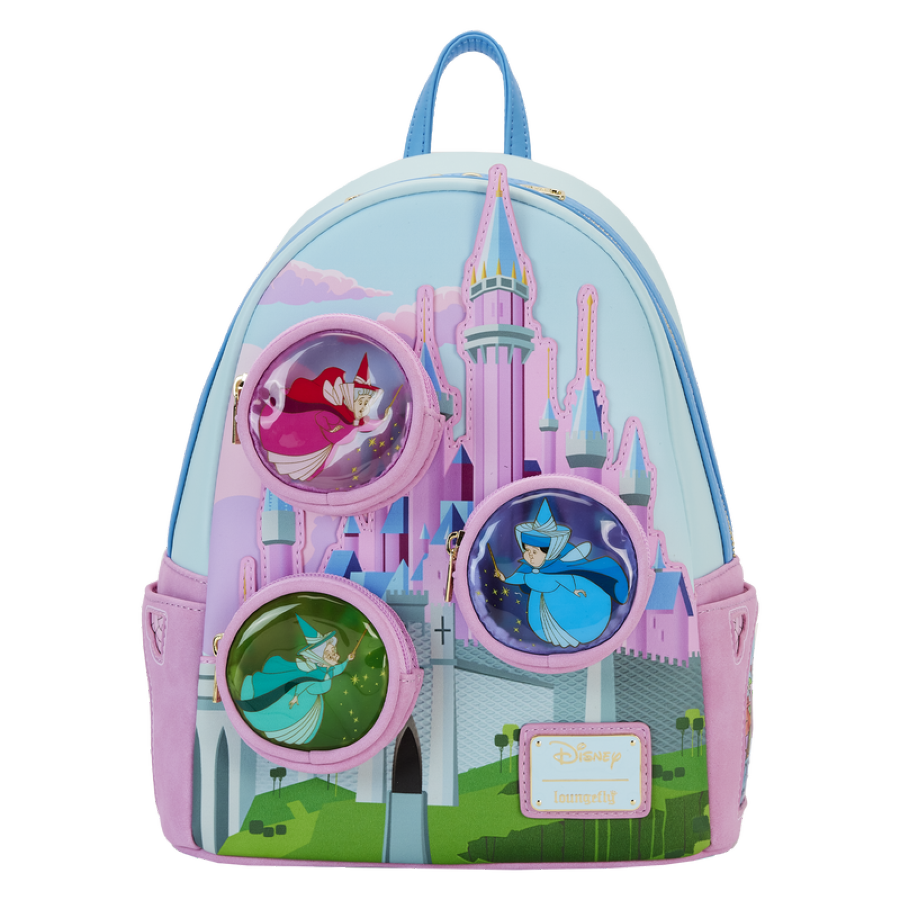 Pop Weasel Image of Sleeping Beauty - Castle Three Good Fairies Stained Glass Mini Backpack - Loungefly - Bags, Wallets & Purses - Image - Pop Weasel