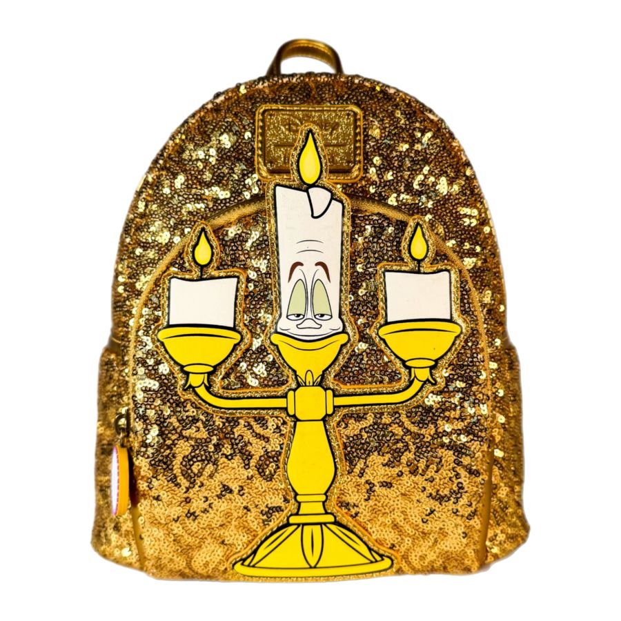 Pop Weasel - Image 2 of Beauty & the Beast (1991) - Lumiere Sequin US Exclusive Mini Backpack [RS] - Loungefly - Bags, Wallets & Purses - Image - Pop Weasel