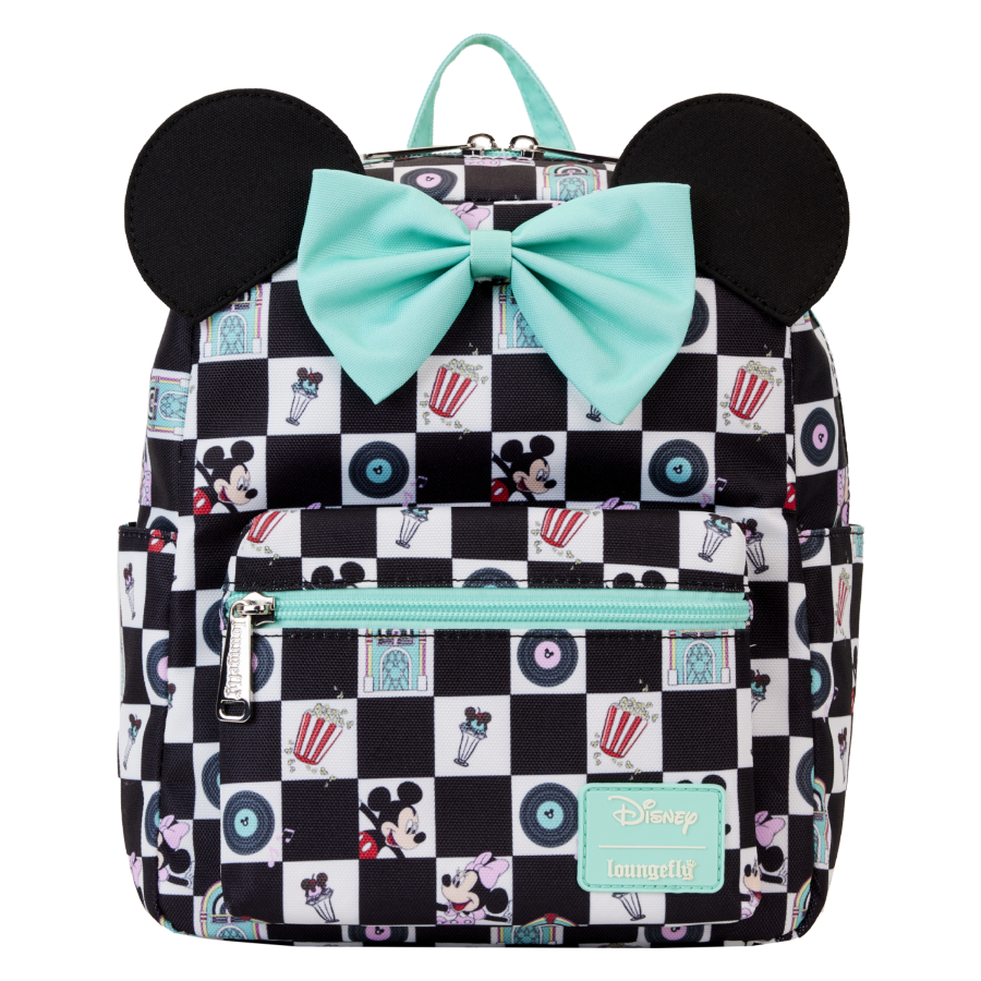 Disney - Mickey & Minnie Date Diner AOP Nylon Backpack - Loungefly - Bags, Wallets & Purses - Image - Pop Weasel