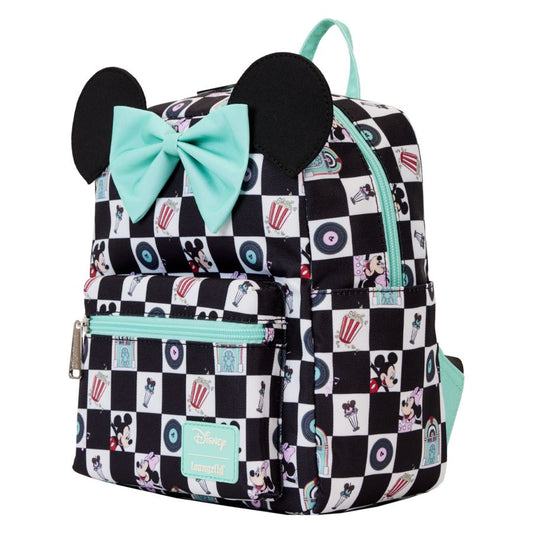 Disney - Mickey & Minnie Date Diner AOP Nylon Backpack - Loungefly