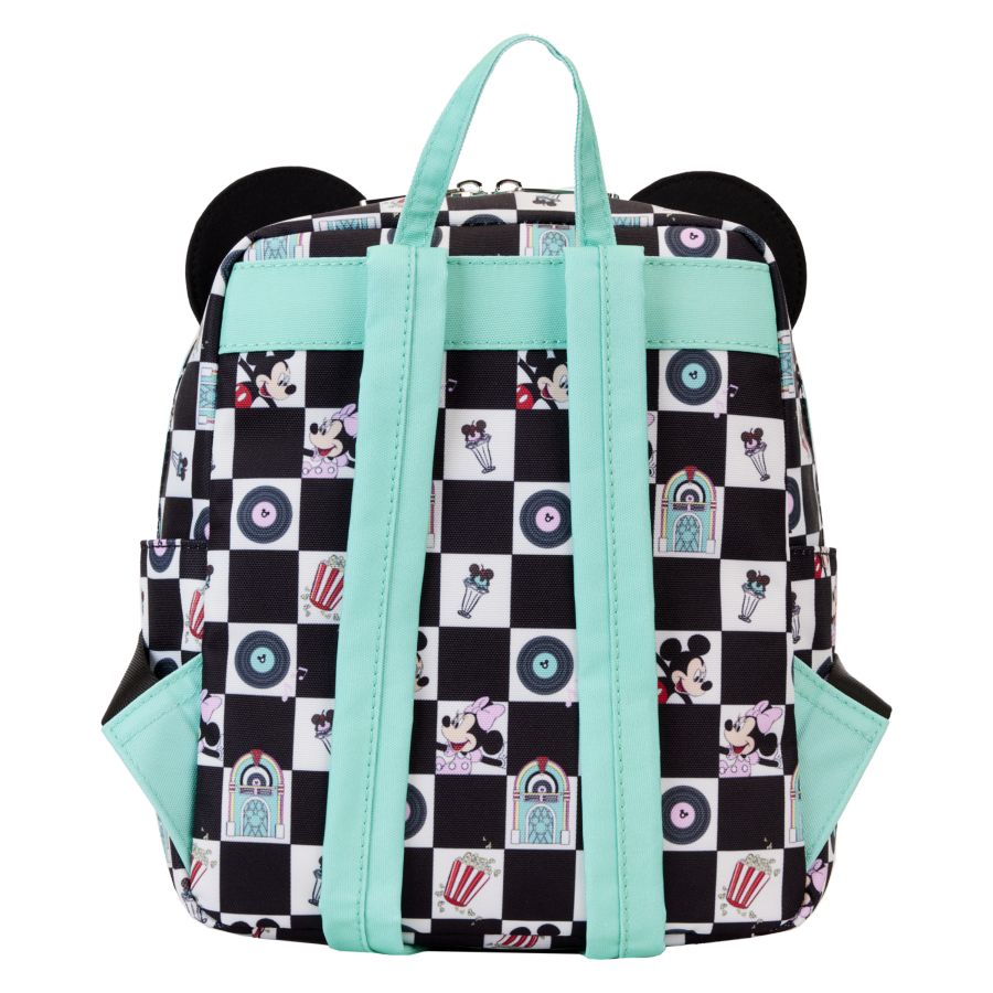 Disney - Mickey & Minnie Date Diner AOP Nylon Backpack - Loungefly - Bags, Wallets & Purses - Image - Pop Weasel