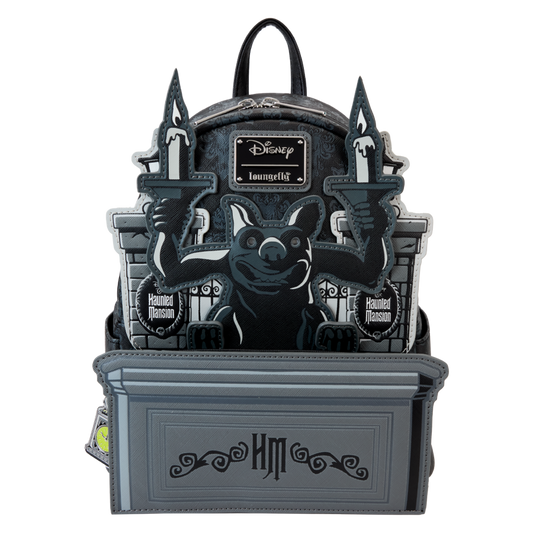 The Haunted Mansion - Gargoyle Wallpaper Light Up Glow Mini Backpack - Loungefly