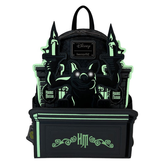 Image Pop Weasel - Image 2 of The Haunted Mansion - Gargoyle Wallpaper Light Up Glow Mini Backpack - Loungefly