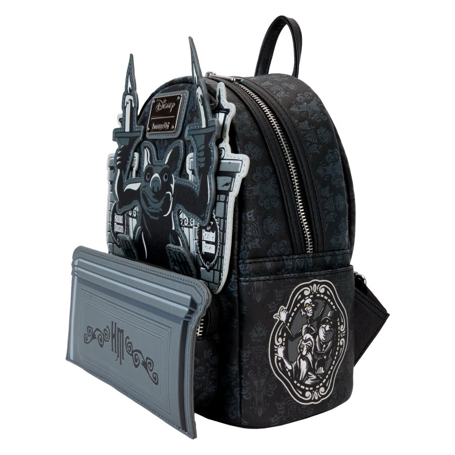 Image Pop Weasel - Image 3 of The Haunted Mansion - Gargoyle Wallpaper Light Up Glow Mini Backpack - Loungefly