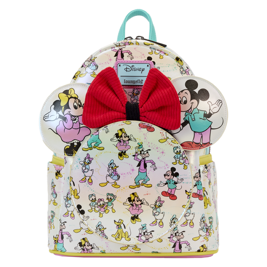 Pop Weasel Image of Disney: D100 - All-Over-Print Iridescent Mini Backpack with Ear Headband - Loungefly - Bags, Wallets & Purses - Image - Pop Weasel