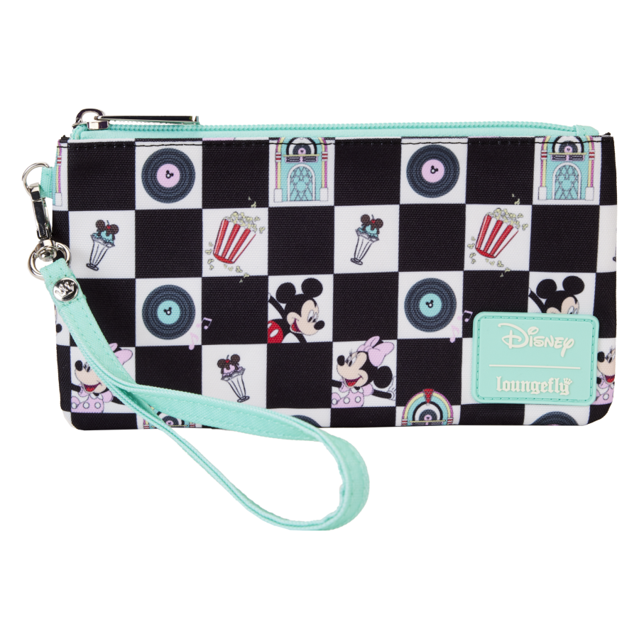 Disney - Mickey & Minnie Date Diner AOP Nylon Wristlet - Loungefly - Bags, Wallets & Purses - Image - Pop Weasel