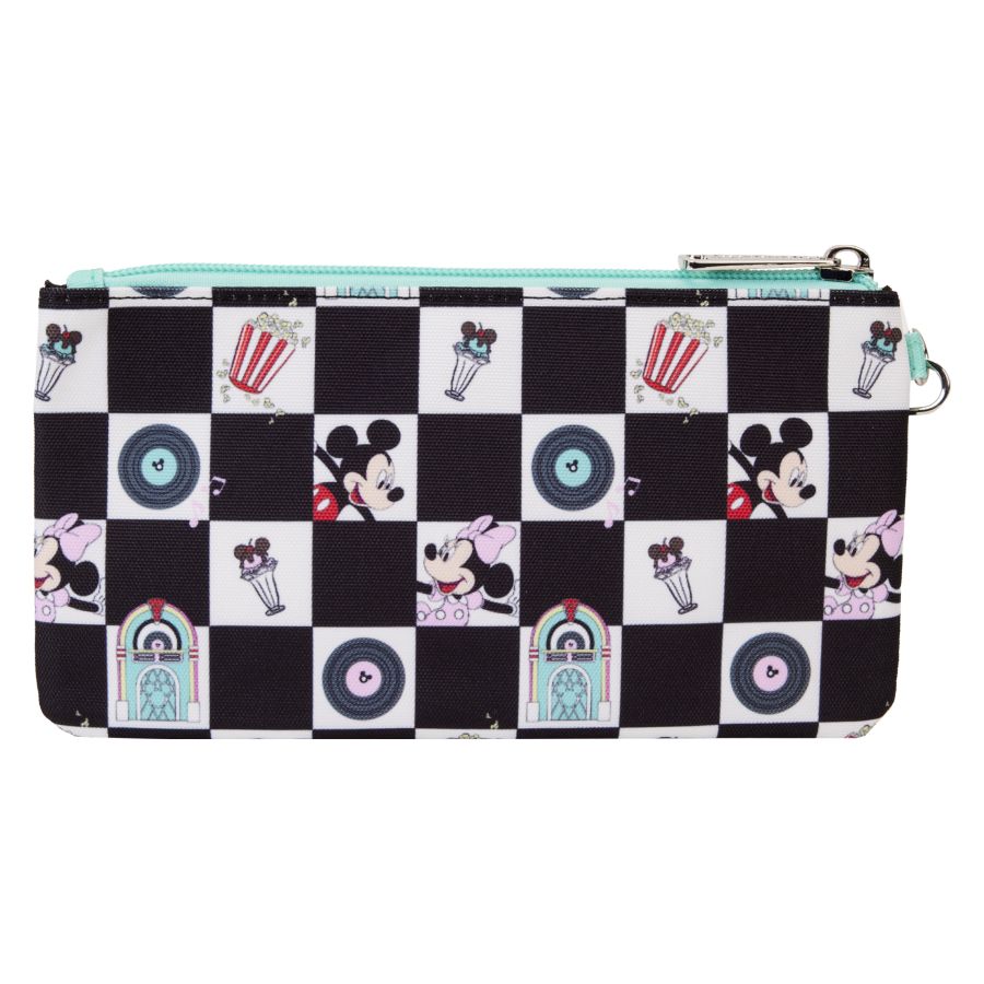 Disney - Mickey & Minnie Date Diner AOP Nylon Wristlet - Loungefly - Bags, Wallets & Purses - Image - Pop Weasel