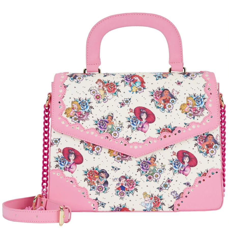 Pop Weasel Image of Disney Princess - Floral Tattoo Crossbody - Loungefly - Bags, Wallets & Purses - Image - Pop Weasel