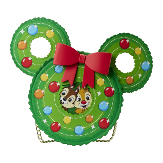 Pop Weasel Image of Disney - Chip & Dale Christmas Wreath Crossbody - Loungefly