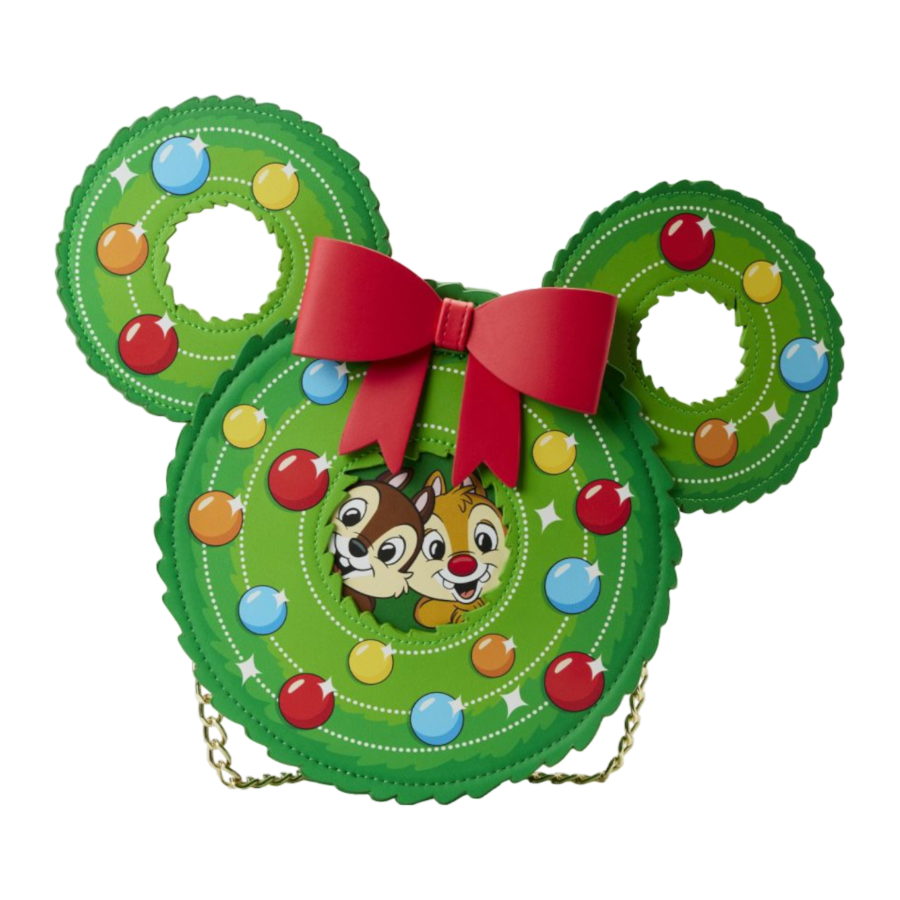 Pop Weasel Image of Disney - Chip & Dale Christmas Wreath Crossbody - Loungefly - Bags, Wallets & Purses - Image - Pop Weasel