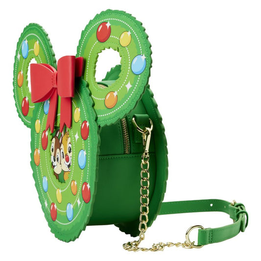 Pop Weasel - Image 2 of Disney - Chip & Dale Christmas Wreath Crossbody - Loungefly