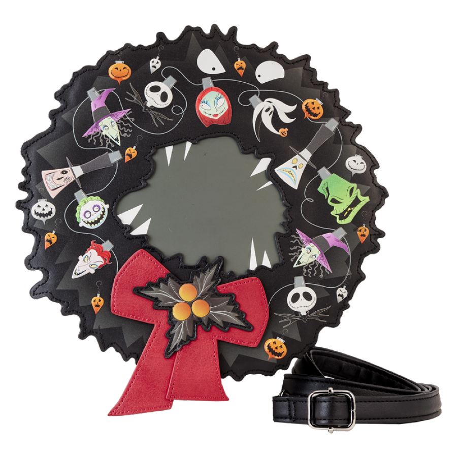 Pop Weasel Image of Nightmare Before Christmas - Wreath String Lights Glow Crossbody - Loungefly - Bags, Wallets & Purses - Image - Pop Weasel