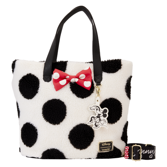 Pop Weasel Image of Disney - Minnie Rocks The Dots Sherpa Tote Bag - Loungefly