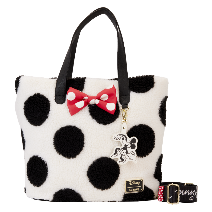 Pop Weasel Image of Disney - Minnie Rocks The Dots Sherpa Tote Bag - Loungefly - Bags, Wallets & Purses - Image - Pop Weasel