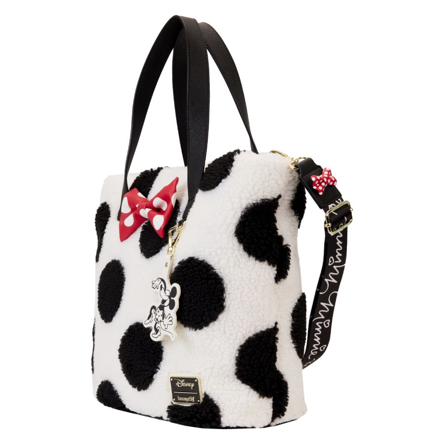 Pop Weasel - Image 2 of Disney - Minnie Rocks The Dots Sherpa Tote Bag - Loungefly - Bags, Wallets & Purses - Image - Pop Weasel