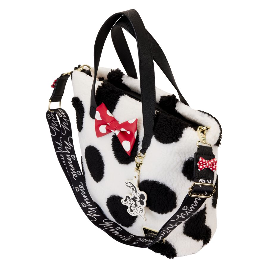 Pop Weasel - Image 3 of Disney - Minnie Rocks The Dots Sherpa Tote Bag - Loungefly - Bags, Wallets & Purses - Image - Pop Weasel