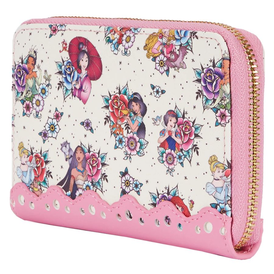 Pop Weasel - Image 4 of Disney Princess - Floral Tattoo Zip Purse - Loungefly - Bags, Wallets & Purses - Image - Pop Weasel