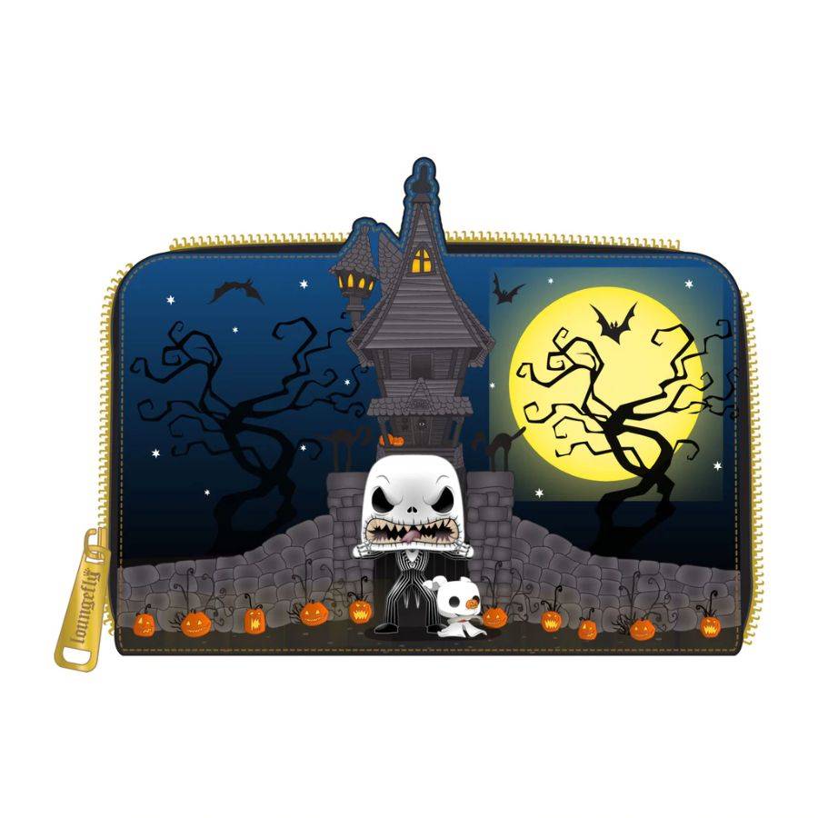 Pop Weasel Image of The Nightmare Before Christmas - Jack Skellington House Pop! Glow Zip Purse - Loungefly - Bags, Wallets & Purses - Image - Pop Weasel