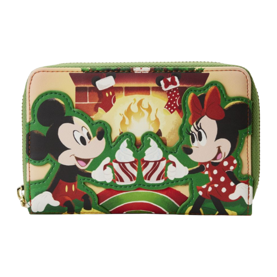 Pop Weasel Image of Disney - Mickey & Minnie Fireplace Zip Around Purse - Loungefly - Bags, Wallets & Purses - Image - Pop Weasel