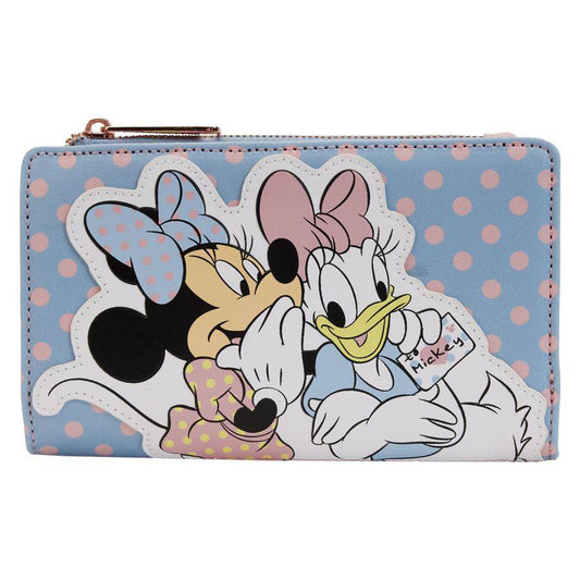 Pop Weasel Image of Disney - Minnie Daisy Pastel Block Dots Flap Purse - Loungefly