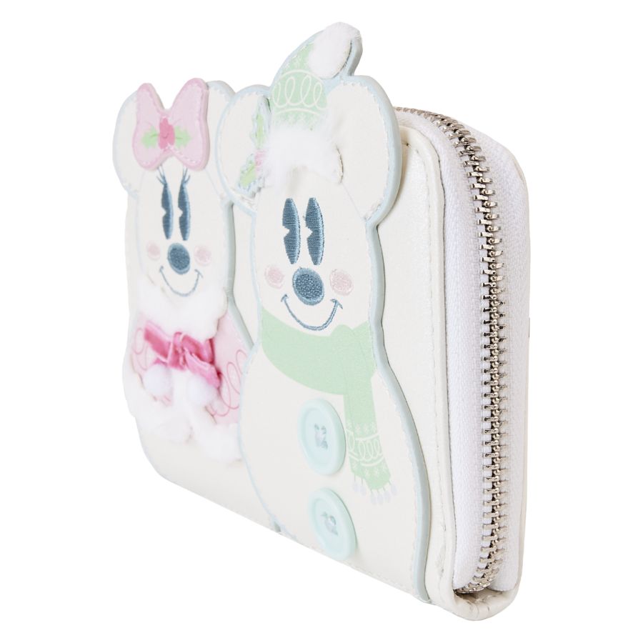 Pop Weasel - Image 2 of Disney - Mickey & Minnie Pastel Snowman Zip Around Wallet - Loungefly