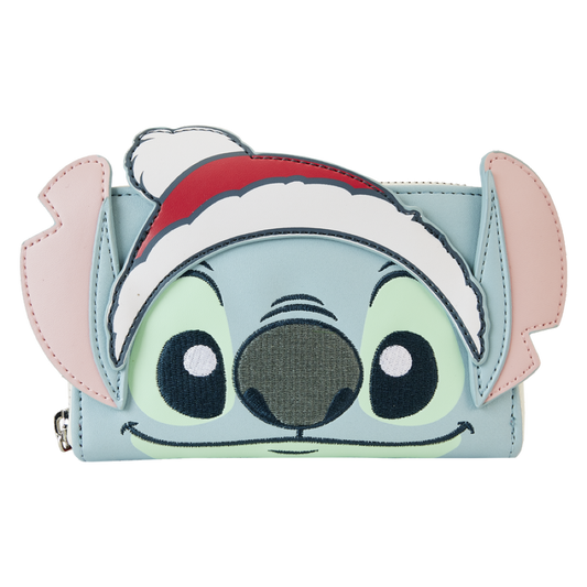 Pop Weasel Image of Lilo & Stitch - Stitch Holiday Glitter Zip Around Wallet - Loungefly