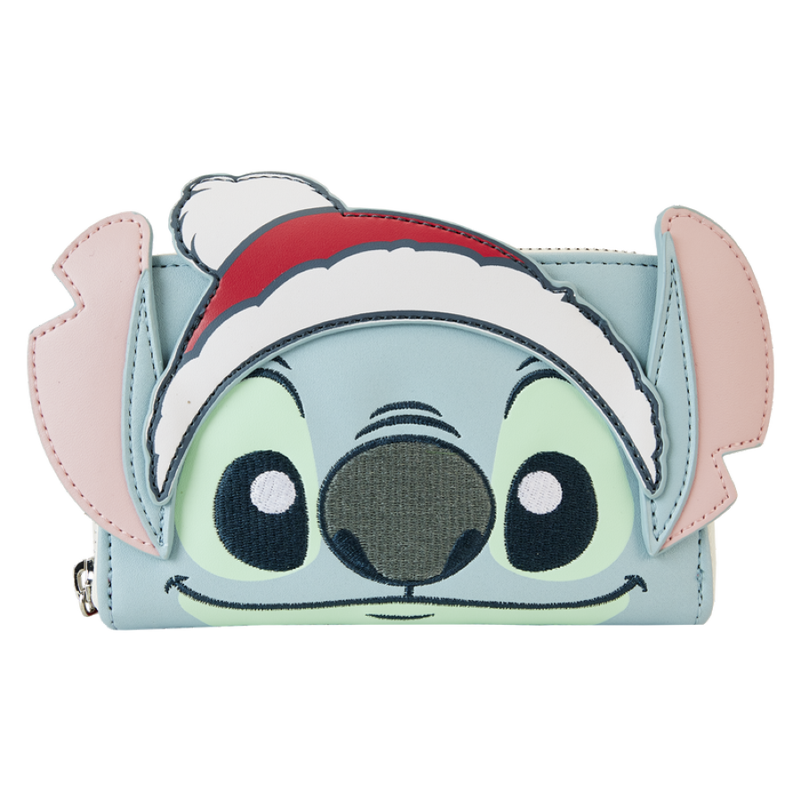 Pop Weasel Image of Lilo & Stitch - Stitch Holiday Glitter Zip Around Wallet - Loungefly - Bags, Wallets & Purses - Image - Pop Weasel