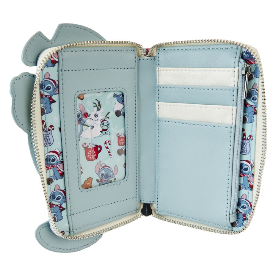 Pop Weasel - Image 4 of Lilo & Stitch - Stitch Holiday Glitter Zip Around Wallet - Loungefly