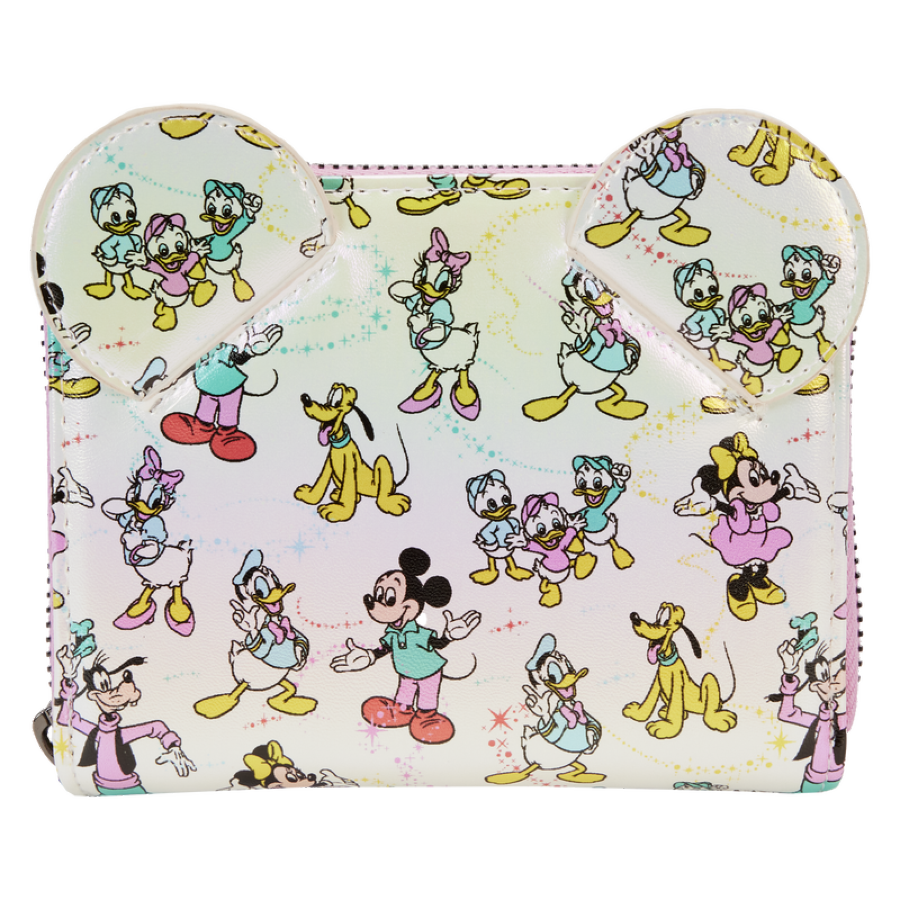 Pop Weasel Image of Disney: D100 - Classic All-Over Print Iridescent Zip Around Wallet - Loungefly - Bags, Wallets & Purses - Image - Pop Weasel