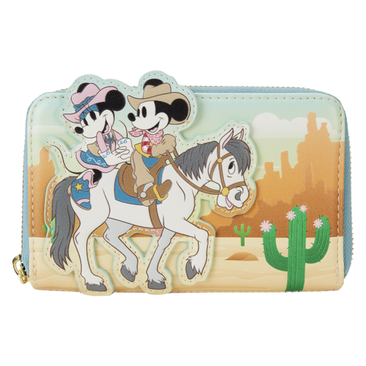 Pop Weasel Image of Disney - Western Mickey & Minnie Zip Around Wallet - Loungefly