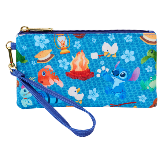 Lilo & Stitch - Camping Cuties All-over-print Nylon Wristlet - Loungefly