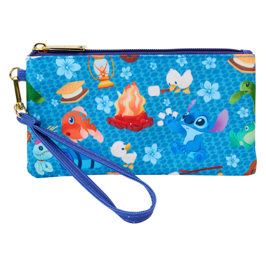 Lilo & Stitch - Camping Cuties All-over-print Nylon Wristlet - Loungefly - Bags, Wallets & Purses - Image - Pop Weasel