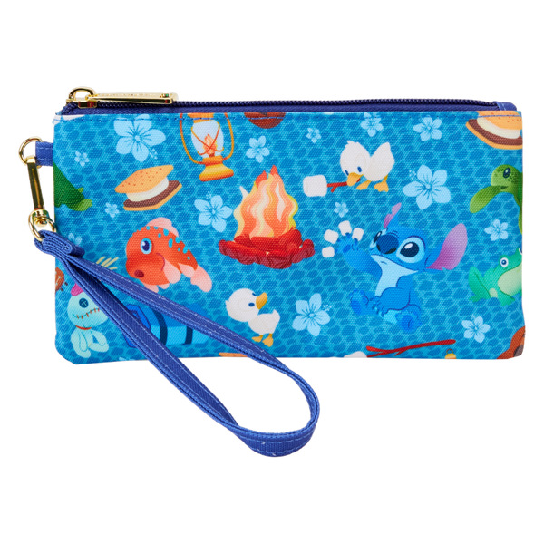 Lilo & Stitch - Camping Cuties All-over-print Nylon Wristlet - Loungefly