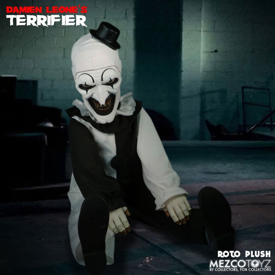 Terrifier - Art The Clown 18&#039;&#039; Roto Plush - Mezco Toyz - Statue - Image - Pop Weasel