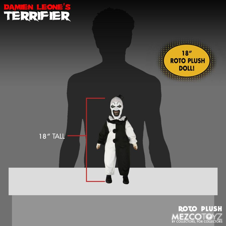 Terrifier - Art The Clown 18&#039;&#039; Roto Plush - Mezco Toyz