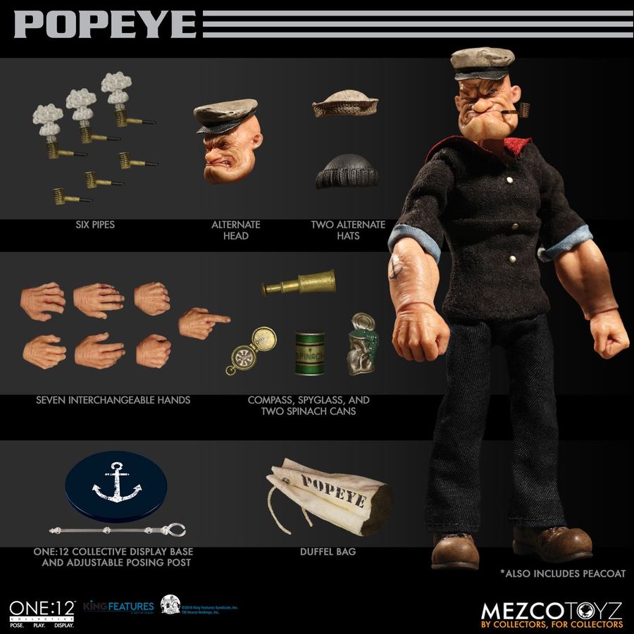 Pop Weasel - Image 15 of Popeye - Popeye One:12 Collective Action Figure - Mezco Toyz - Statue - Image - Pop Weasel