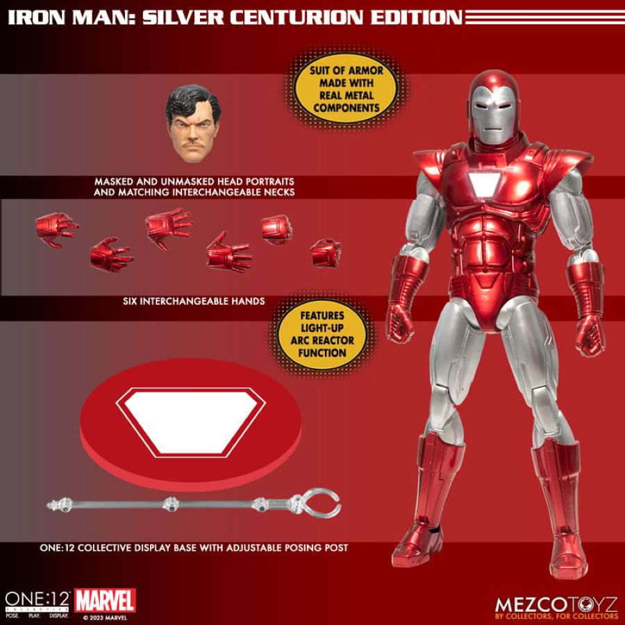 Pop Weasel - Image 11 of Iron Man - Silver Centurion One:12 Collective Figure - Mezco Toys - Statue - Image - Pop Weasel