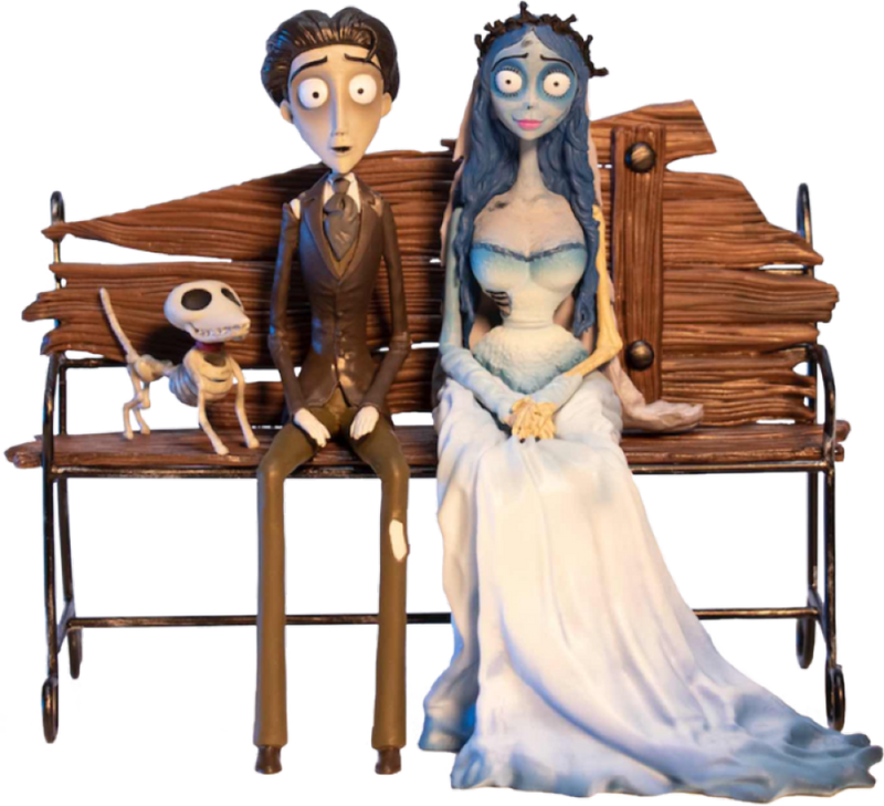 Pop Weasel Image of Corpse Bride - Victor and Emily on Bench 1:10 Scale Figure Set - SD Toys