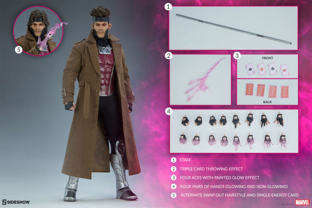 Pop Weasel - Image 9 of Marvel Comics - Gambit 12" Action Figure - Sideshow Collectibles - Action Figure - Image - Pop Weasel