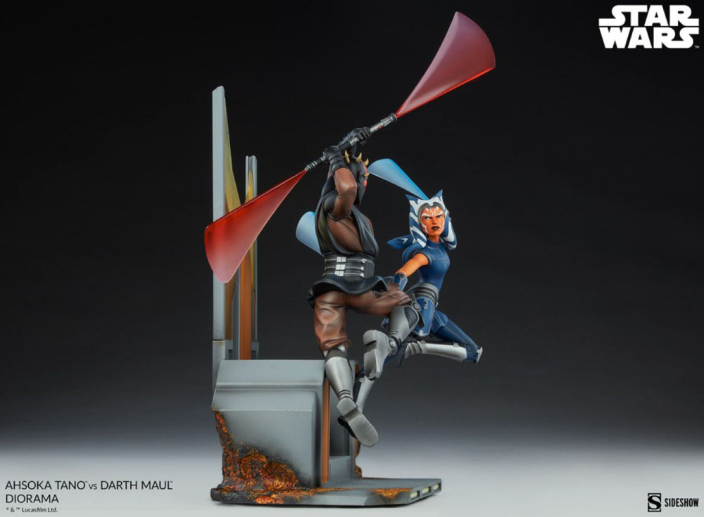 Pop Weasel - Image 3 of Star Wars - Ahsoka Tano vs Darth Maul Diorama - Sideshow Collectibles - Statue - Image - Pop Weasel